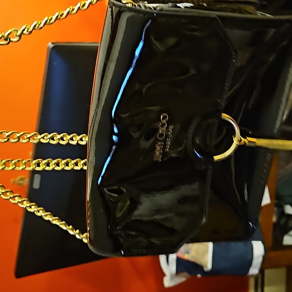 Jimmy Choo black patent leather crossbody purse bag luxury designer authentic - Picture 3 of 3